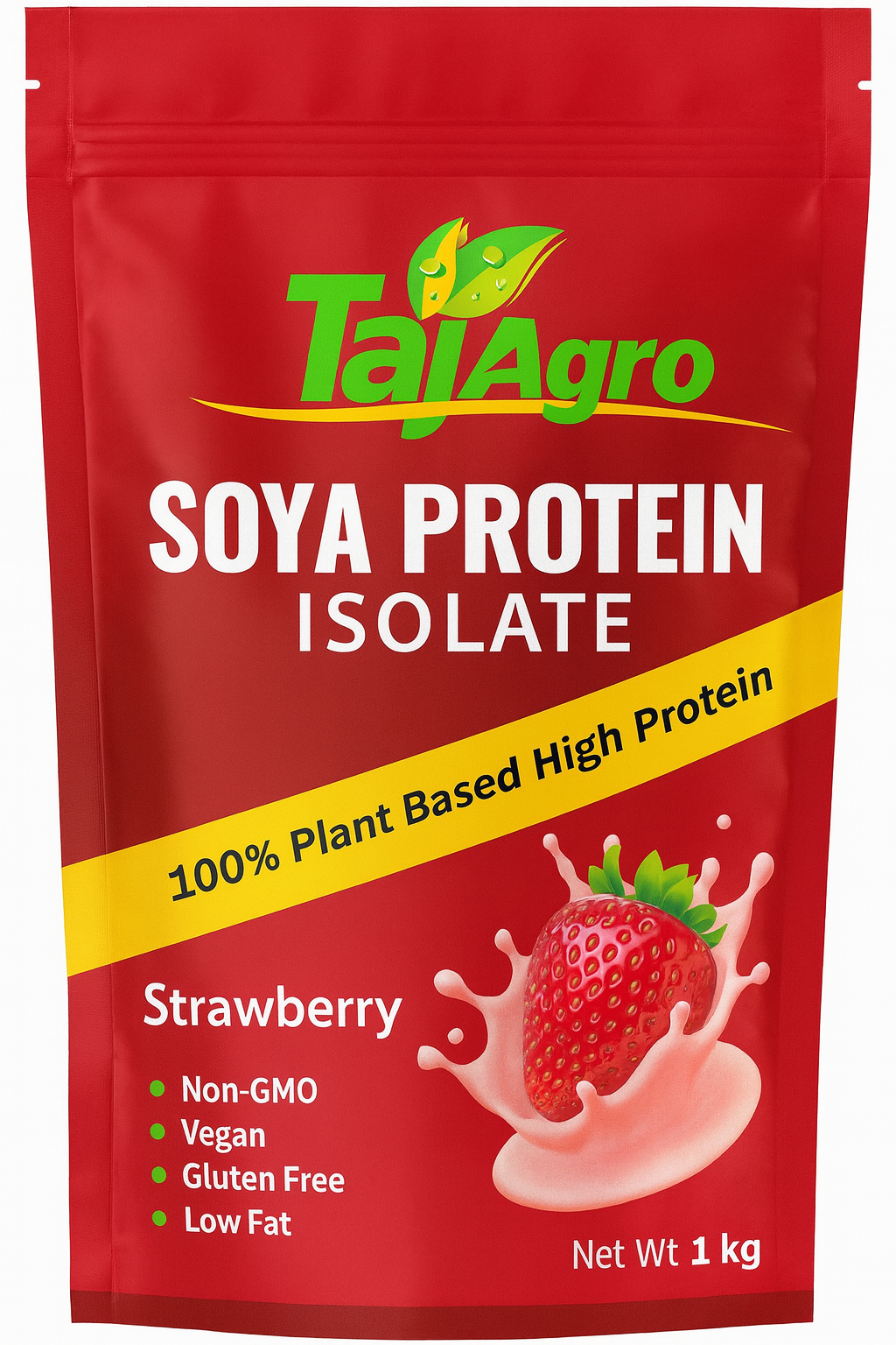 Taj Agro flavoured soya protein isolate plant based protein powder for fitness nutrition and wellness